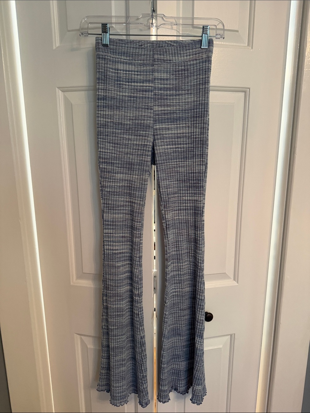 American Eagle Heathered Blue Knit Ribbed Pants
